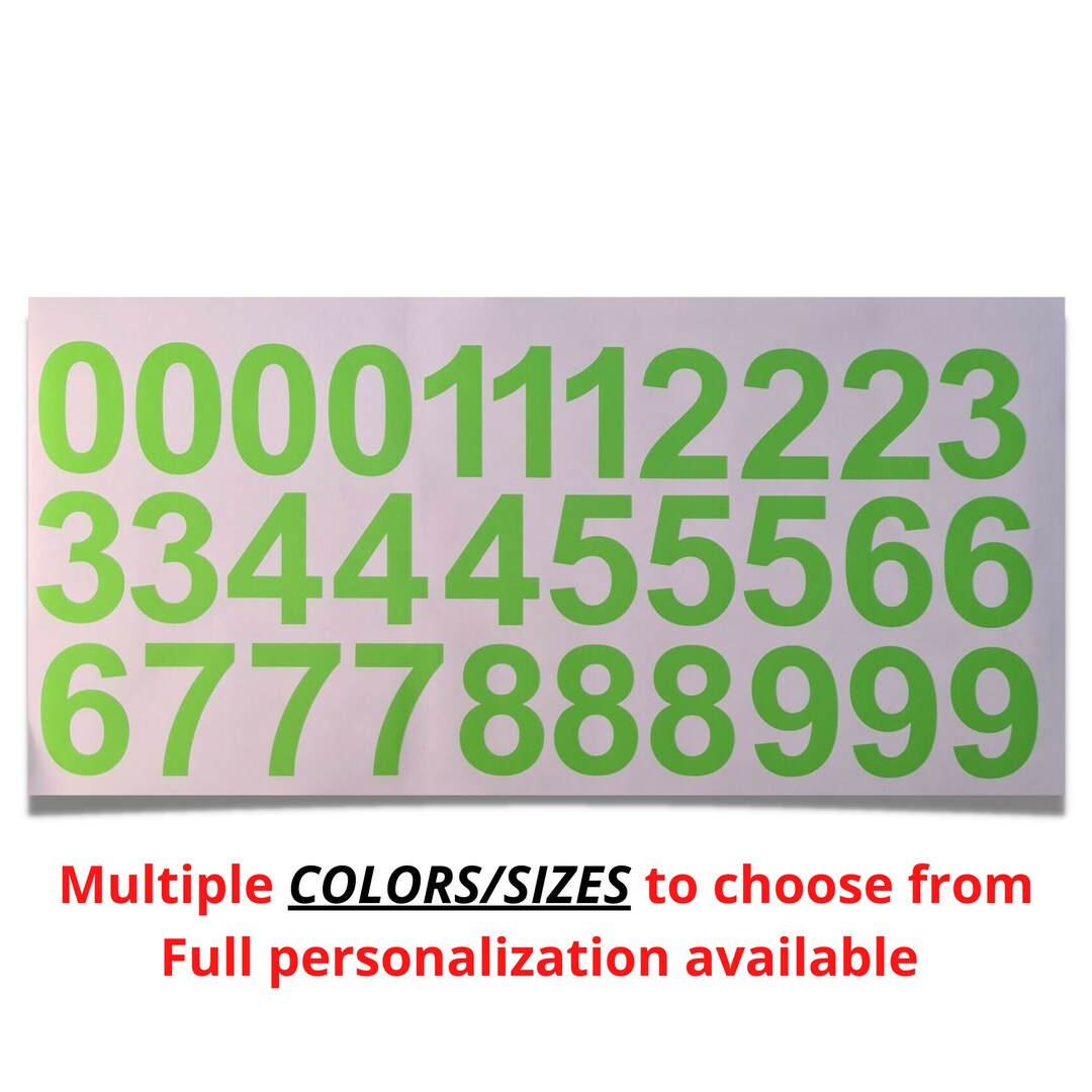 Standard Number Code Sticker Green Sticky Vinyl Numbers Stickers Decals Bin Door Office Home Weather Proof ...