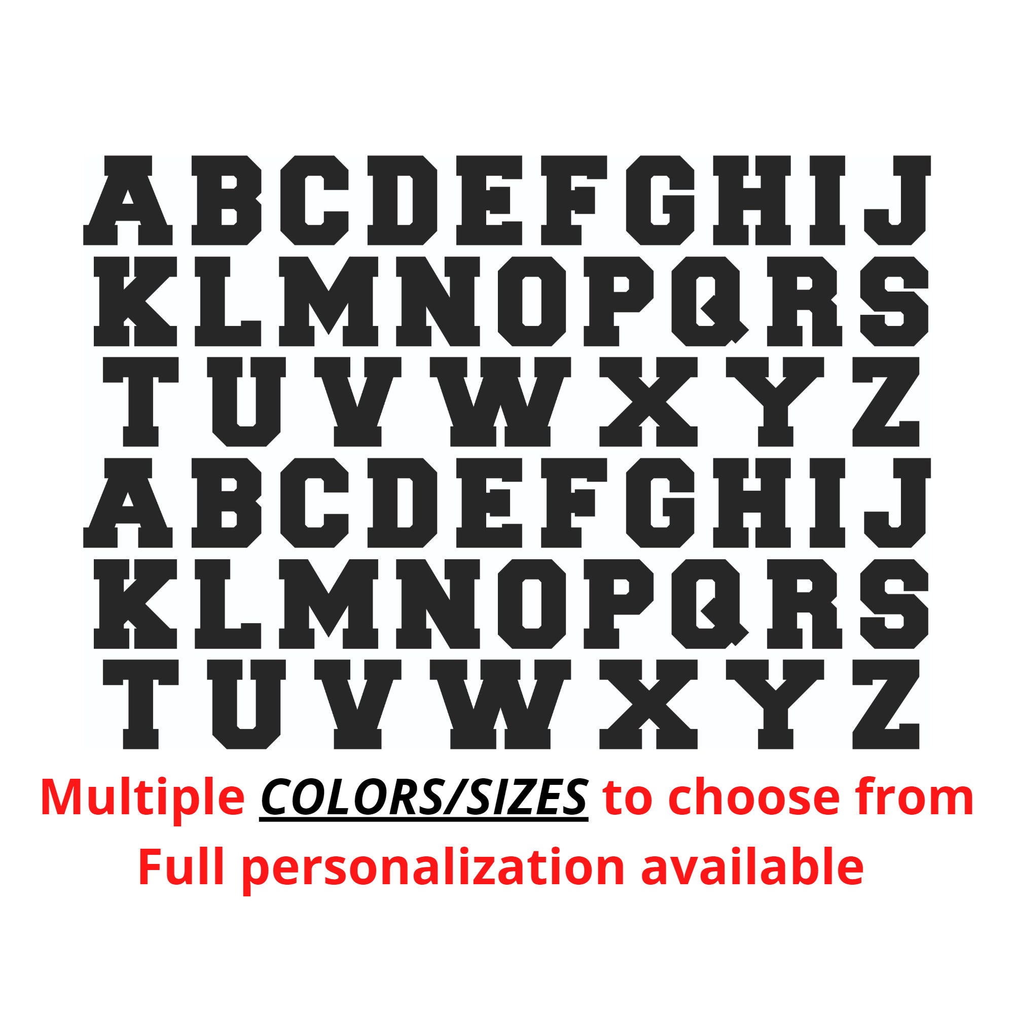LETTERS Vinyl Decals A to Z Stickers Kit Full Alphabet Mug Craft Wall ...