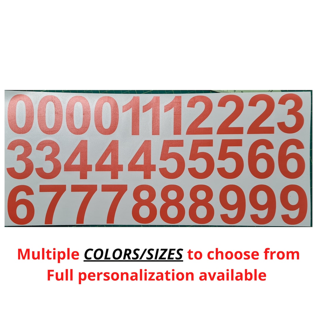 Sticky Vinyl Numbers Stickers Decals Bin Door Office Home Weather Proof ...