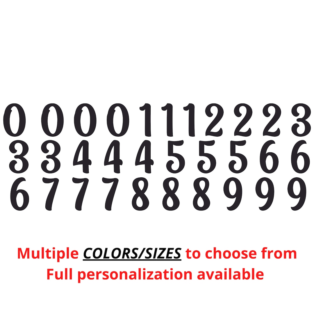 Sticky Black Vinyl Numbers Stickers Decals Bin Door Office Home Weather ...