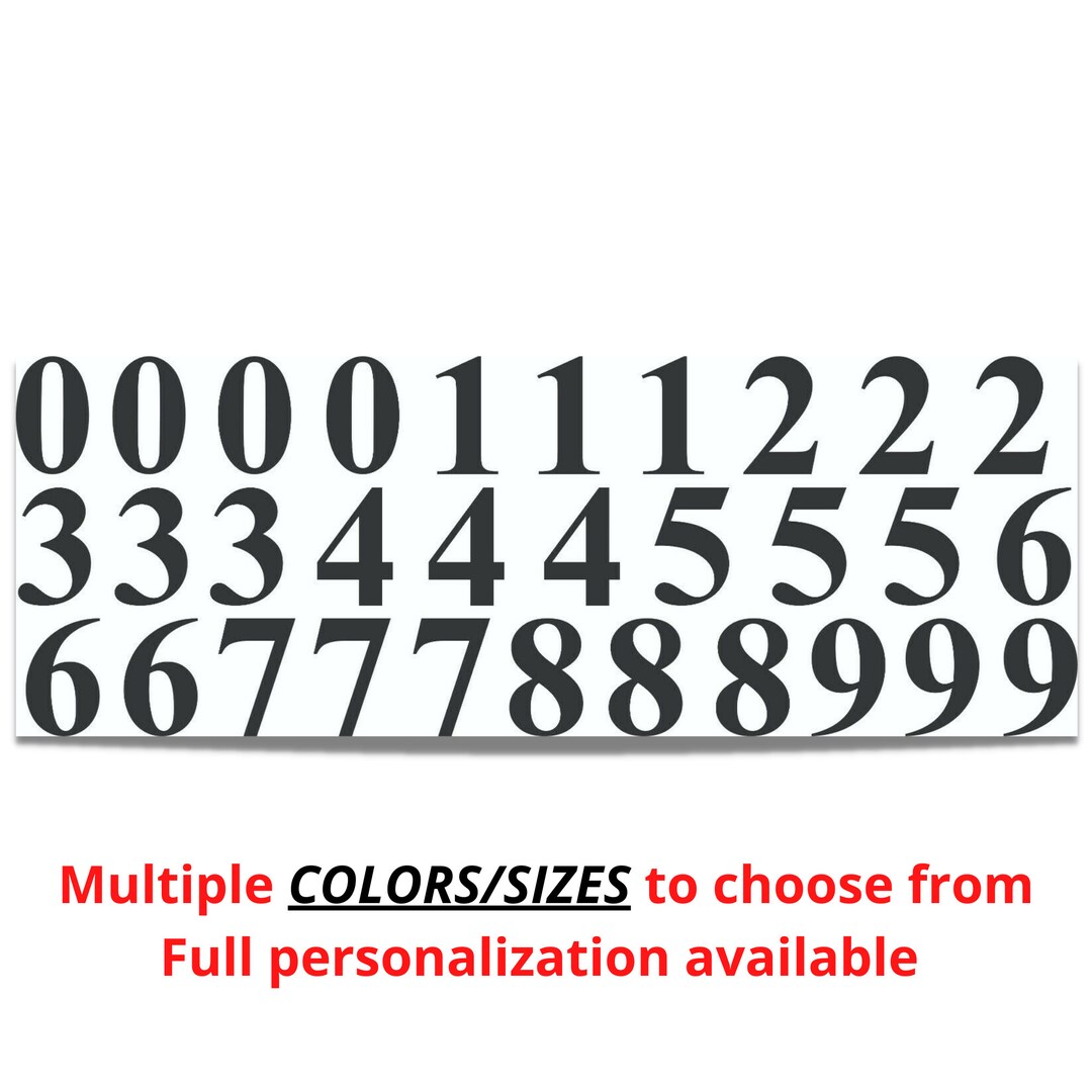 Sticky Plastic Numbers Sticky Vinyl Numbers Stickers Decals Bin Door Office Home Weather Proof ...