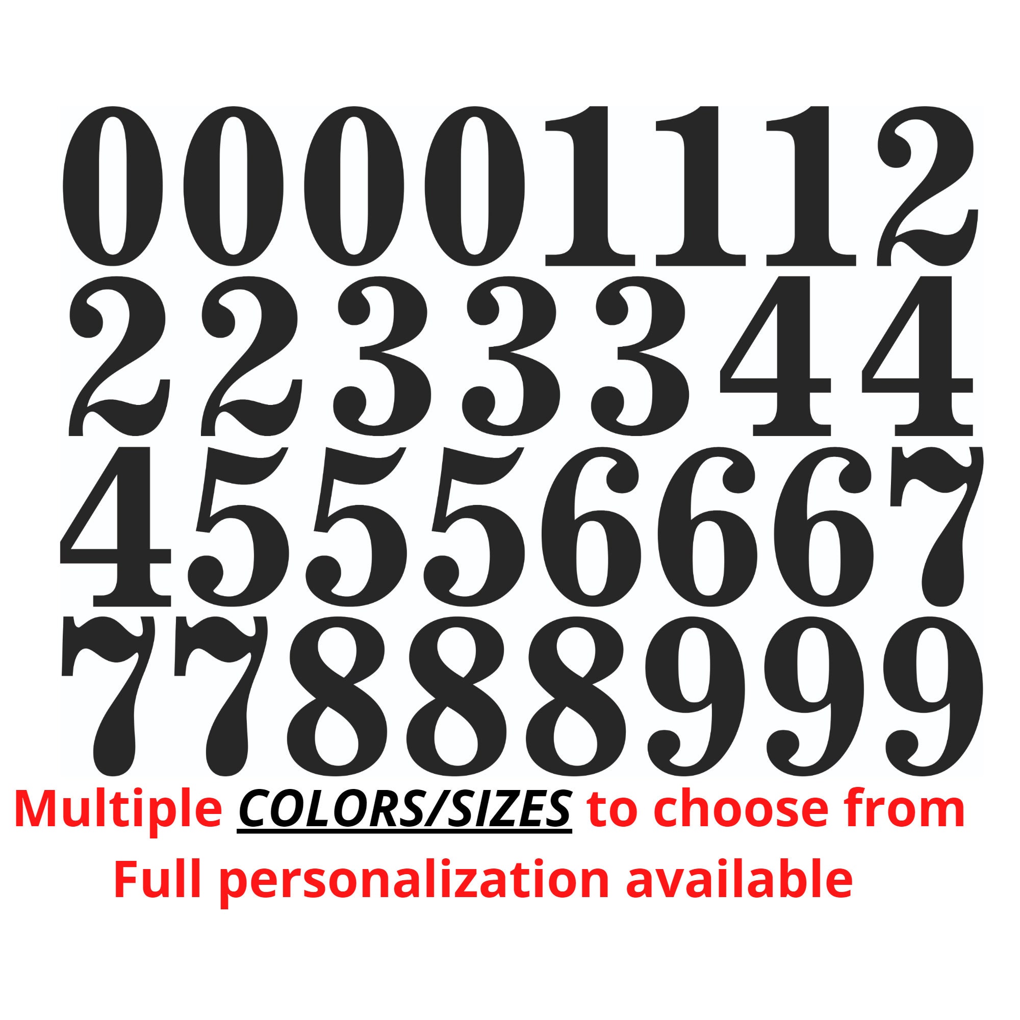 Sticky Plastic Numbers Sticky Vinyl Numbers Stickers Decals Bin Door Office Home Weather Proof ...