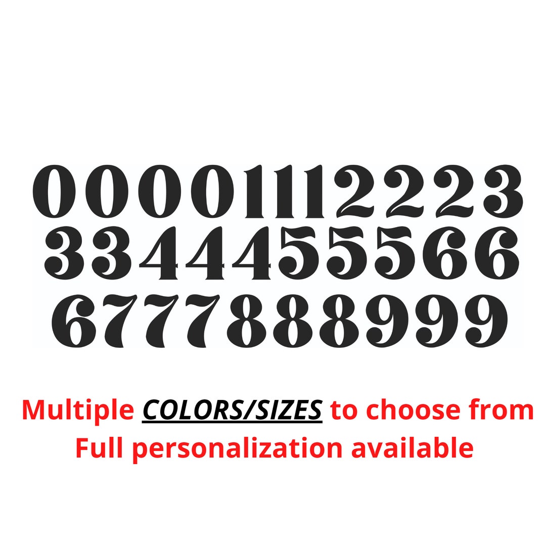 Sticky Vinyl Numbers Stickers Decals Bin Door Office Home Weather Proof