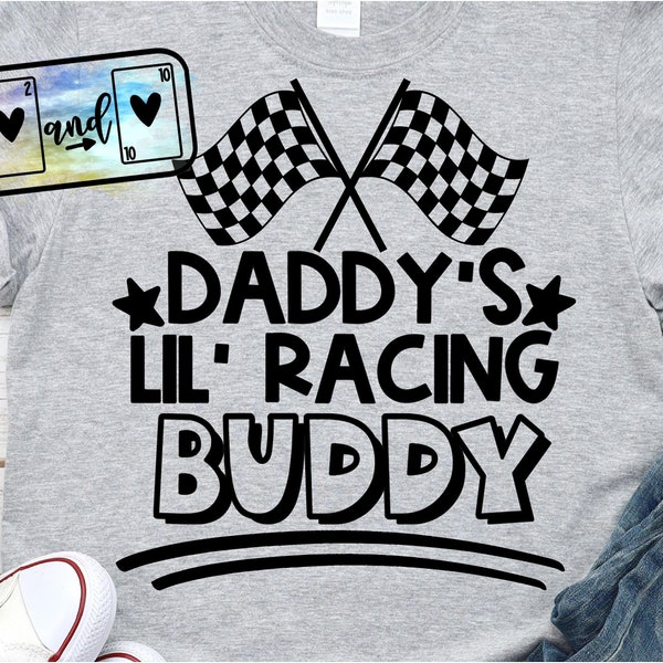 Daddy's racing buddy svg Race track svg, racing svg, svg, png, eps, dfx, Cricut, motocross, cut file, racing shirt dirt track racing, child