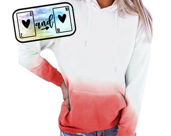 Red Ombre Sublimation Hoodie: 100% Polyester Lightweight Sweatshirt