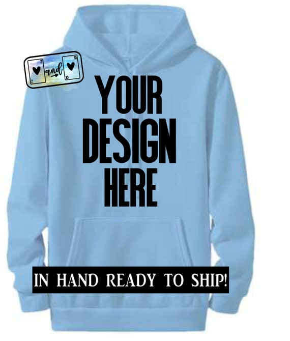 Sublimation 100% polyester blue sublimation sweatshirt soft cotton feel  fleece-lined sublimation hoodie ready to ship, light blue dplus size