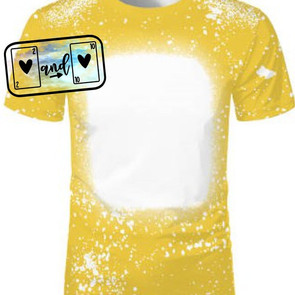 Sublimation 100% polyester cotton feel sublimation blank tshirt ready to ship send yellow faux bleach tshirt best seller NEW color gold team