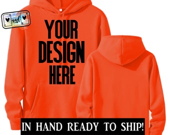 Orange Sublimation Hoodie: 100% Polyester Fleece-Lined Sweatshirt