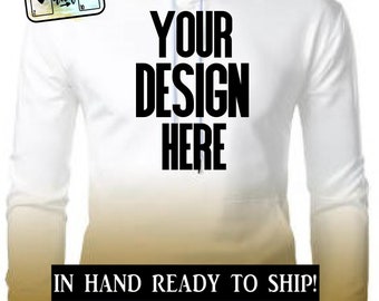 Gold Ombre Sublimation Hoodie, Lightweight Polyester Sweatshirt, DTF
