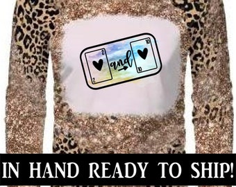 Polyester Long-Sleeve Sublimation T-shirt, Gold Glitter Leopard Print