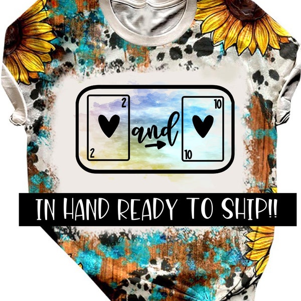 Faux bleach Sublimation 100% polyester cotton feel sublimation  tshirt ready to ship send sunflowers cow print turquoise  S-4X, plus size