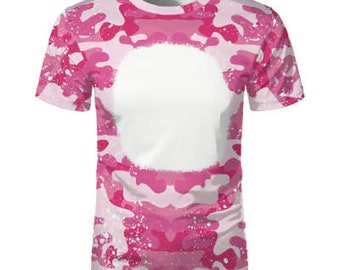 Pink Camo Sublimation T-Shirt, 100% Polyester, Cotton Feel (Youth to Plus 5X)