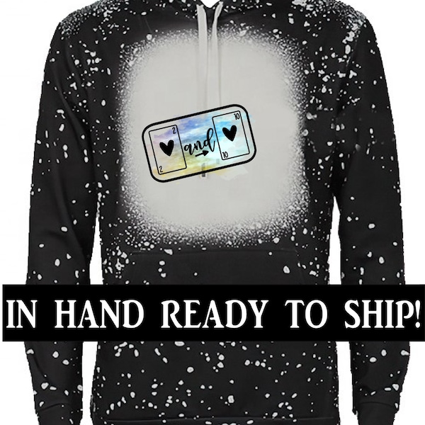 Faux Bleach Sublimation Hoodie: 100% Polyester Lightweight Sweatshirt black DTF
