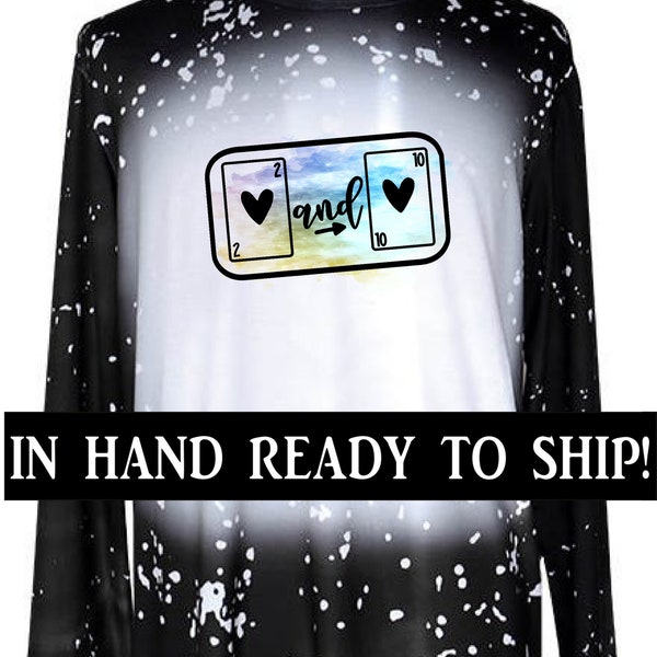 Faux Bleached Sublimation Long Sleeve T-Shirt, 100% Polyester