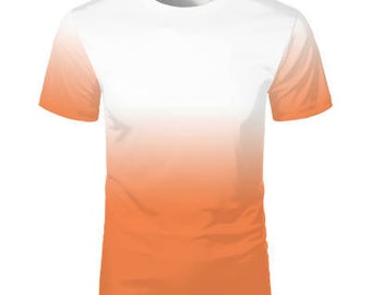 Orange Ombre Sublimation T-Shirt, 100% Polyester Cotton Feel