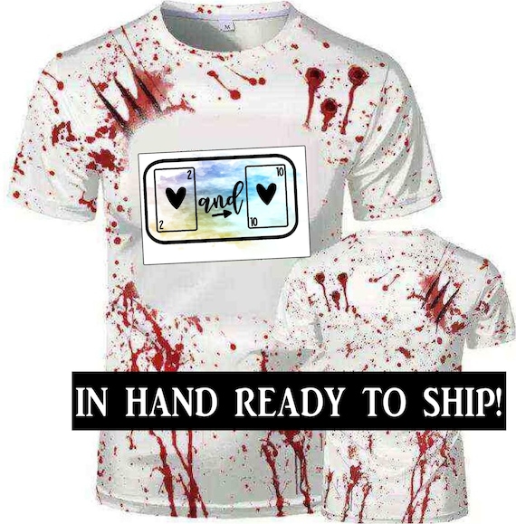 Bloody White Sublimation T-shirt: 100% Polyester Cotton Feel