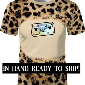 SALE Cheetah Sublimation 100% polyester cotton feel sublimation blank tshirt ready to ship leopard print faux bleach best seller plus sizes