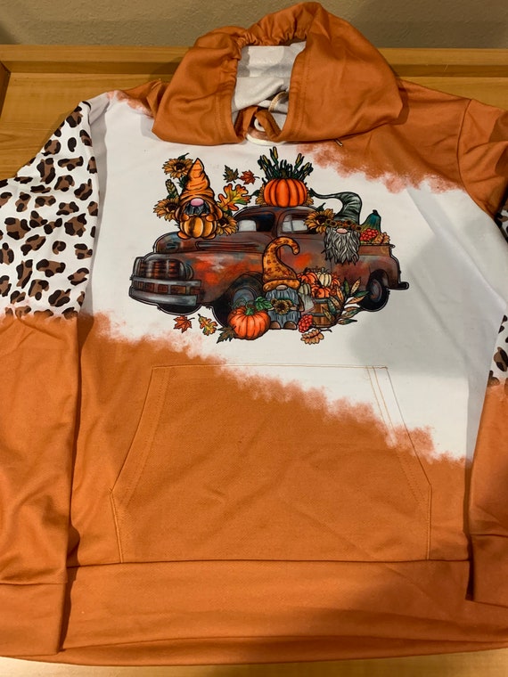 Sublimation 100% Polyester Sweatshirt Orange Leopard Sublimation Hoodie  Ready to Ship Send RTS Halloween Pumpkin Fall NEW Autumn Sublimation 
