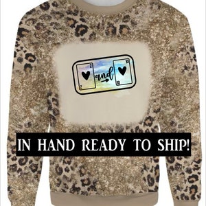 Sublimation 100% Polyester Sweatshirt Leopard Sublimation Hoodie Ready to Ship Hard-to-Find Sublimation Lightweight Cheetah Sweatshirt