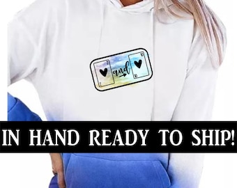 Blue Ombre Sublimation Hoodie: Cotton Feel Polyester Sweatshirt
