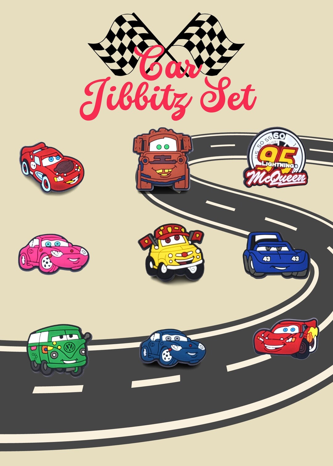 Race Car Jibbitz Set Etsy