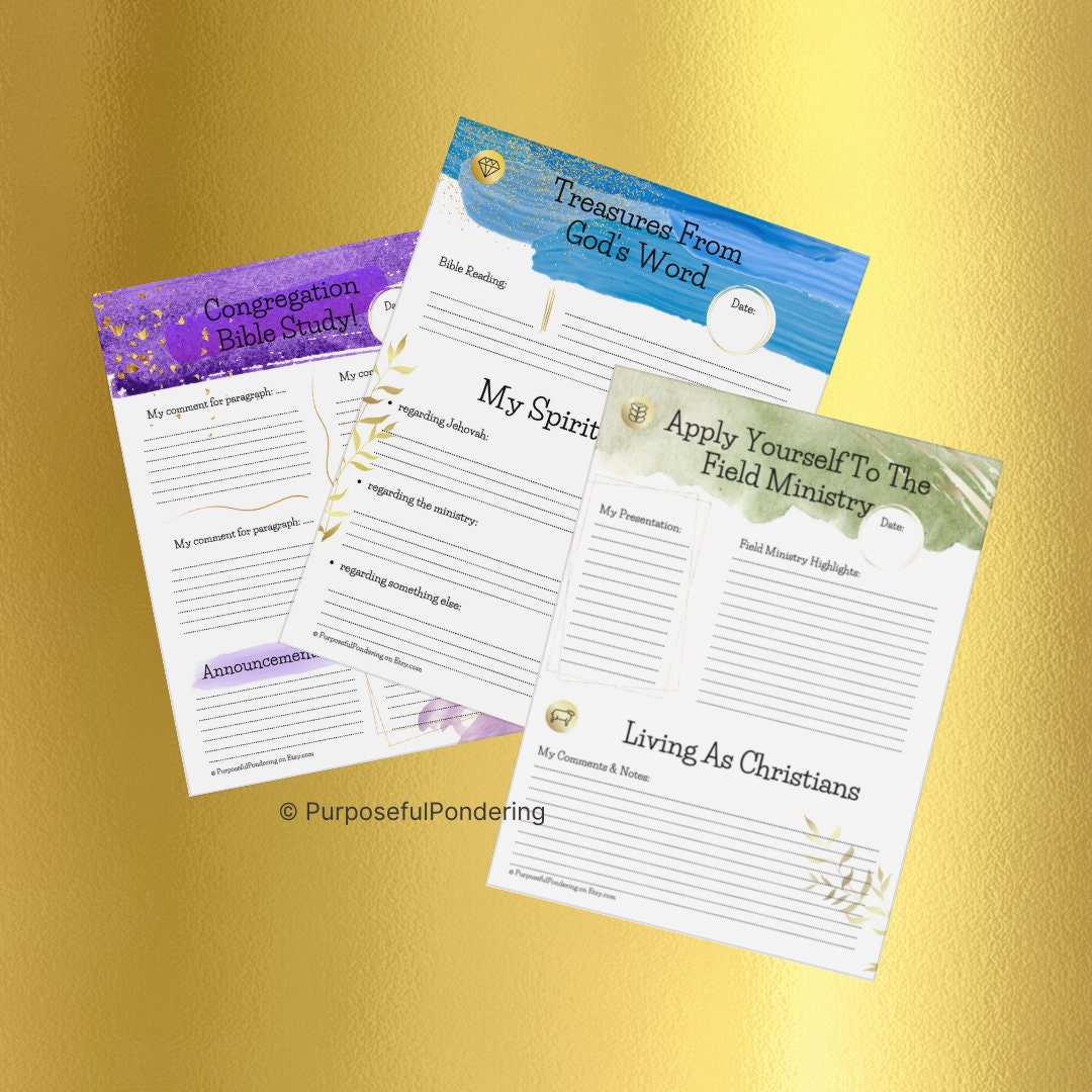 JW Congregation Study Notes - Etsy