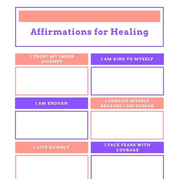 Affirmations for Healing, DIGITAL DOWNLOAD