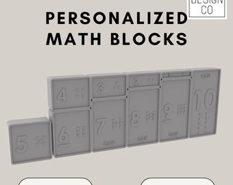 Personalized Montesorri Math Blocks STL File |  Educational Back To School Digital Download