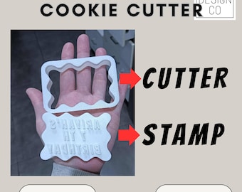 Custom Cookie Cutter with Personalized stamp STL File