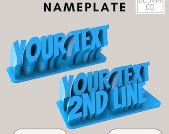 Custom 3D Nameplate – Single or Two-Line Personalized STL File