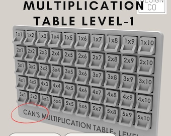 Personalized Montesorri Multiplication Table |  Educational Back To School Custom STL  Digital Download file