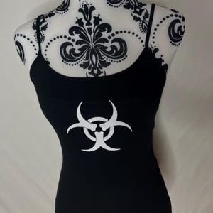 Black Biohazard Warning Symbol Cami Tank Top