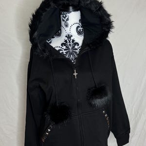 Y2k Fur Trim Jacket - Etsy UK Y2k Fur Trim Jacket - Etsy UK
