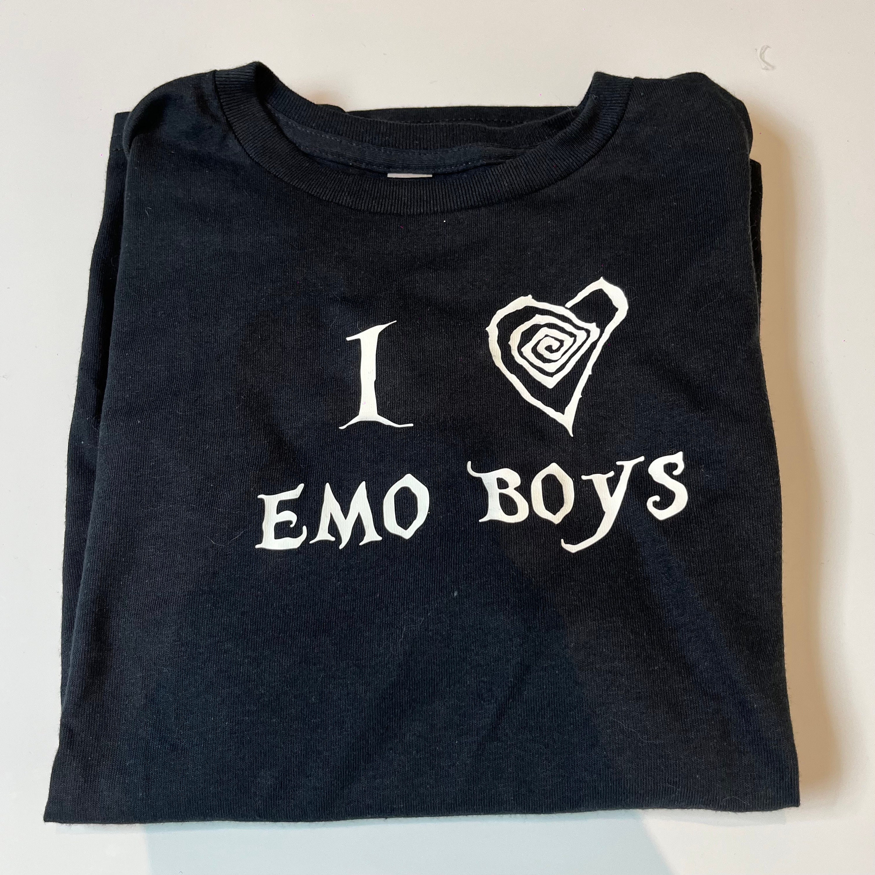 Discover I Love Emo Boys Gothic Grunge Black T- Shirt Top