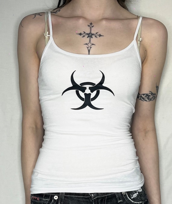 Biohazard Symbol Tank Top - Rotes Design, Lässiges Shirt Für Männer & Frauen