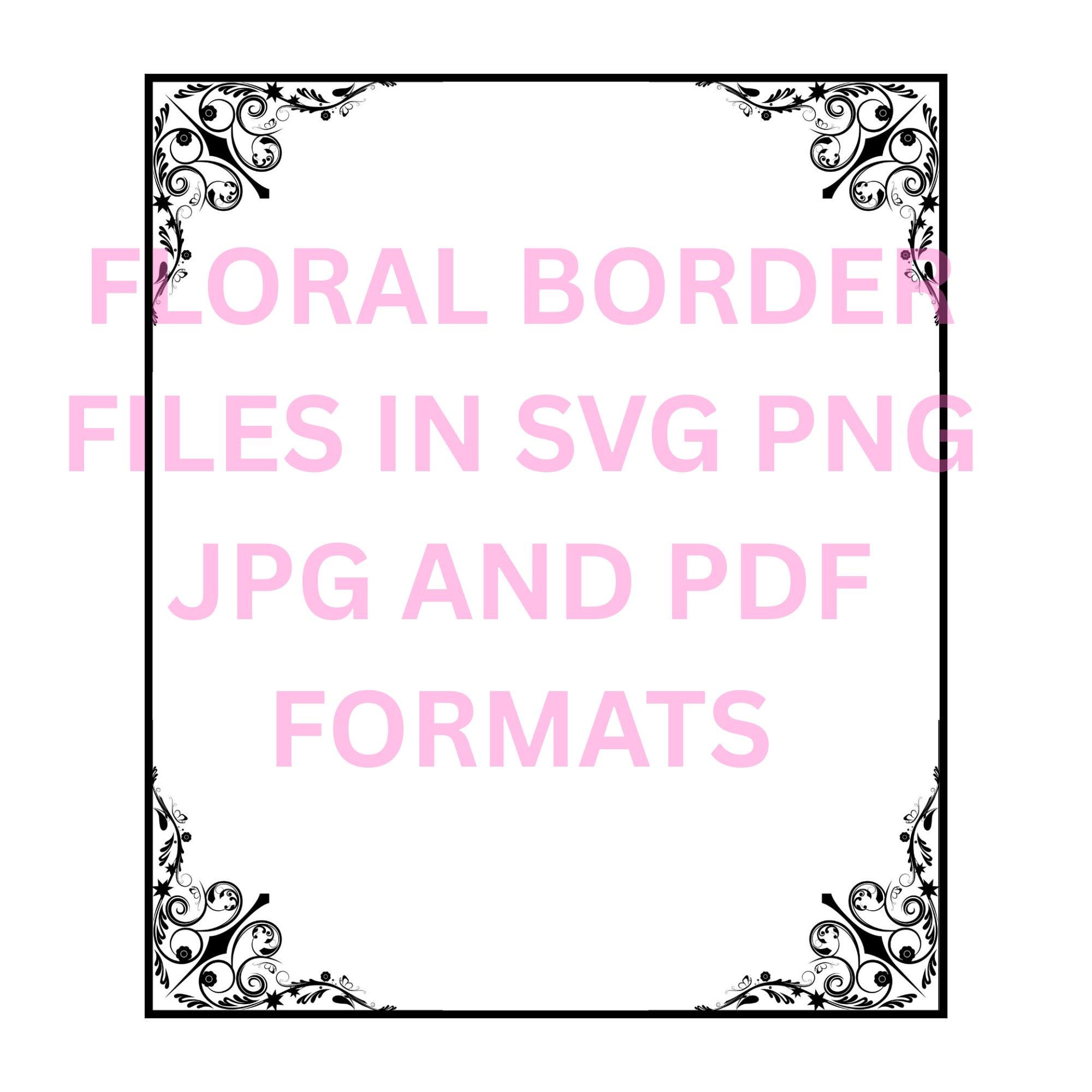Floral Border Digital Files - Etsy