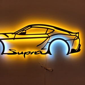 Supra Led Sign,Supra wall art,Ideal Decor for Game Rooms,Excellent Gift for Supra Enthusiasts, Modern Led Car, Car Racer Gift, GameRoomDecor