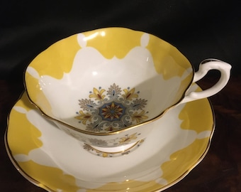 Vintage Paragon Tea Cup and Saucer Set, Floral Yellow, Collectible China, High Tea Party, English Bone China