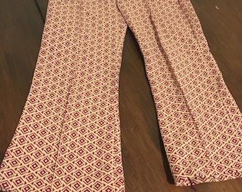 Vintage unworn  1970s Childrens trousers flared crimplene from a time warp shop DISCO Fancy dress