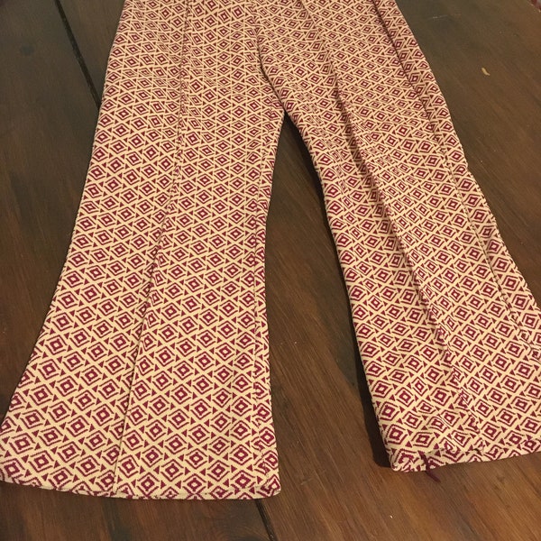 Vintage unworn  1970s Childrens trousers flared crimplene from a time warp shop DISCO Fancy dress