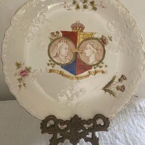 Queen Victoria  Commerative Diamond Jubilee Plate 1897 Allertons Porcelain Royalty China