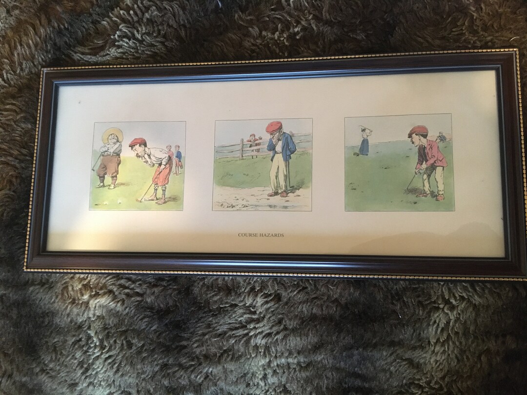 Framed Golfing Print Cartoon Golfer Caricature Gift Golf - Etsy