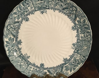 Queen Anne Davenport 10" Ceramic Dinner Plate, Crown Pottery, Stoke On Trent, Vintage Style RARE