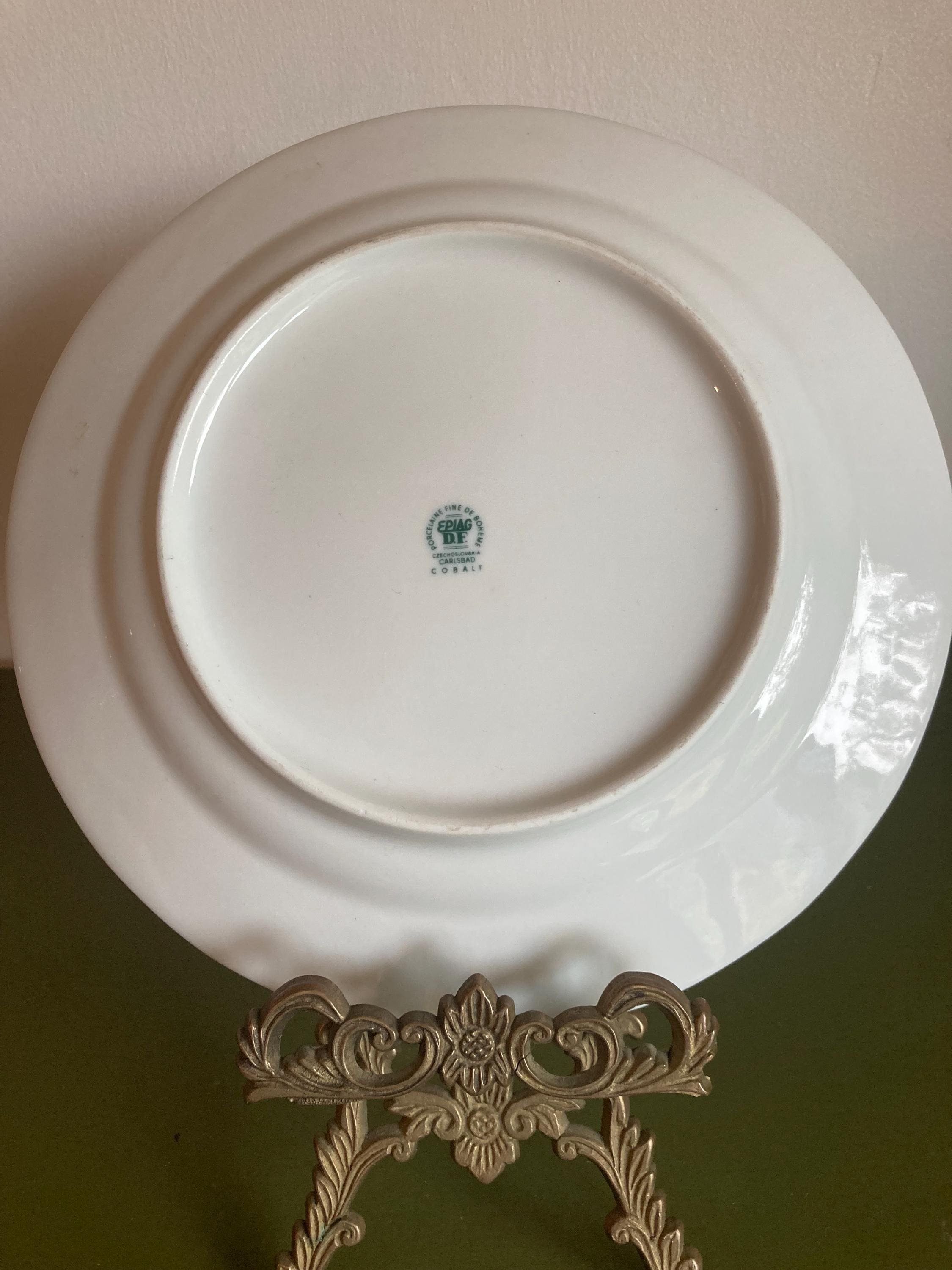 ☆ 1/64 Cocodake Plate ⑤　　　　　　【数量限定】 Real Cobalt Decorative Plate 25 Cm ,display Plate Blue Roses