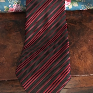 1970s Vintage Men&#39;s Burton&#39;s  Checkered Necktie red and Black