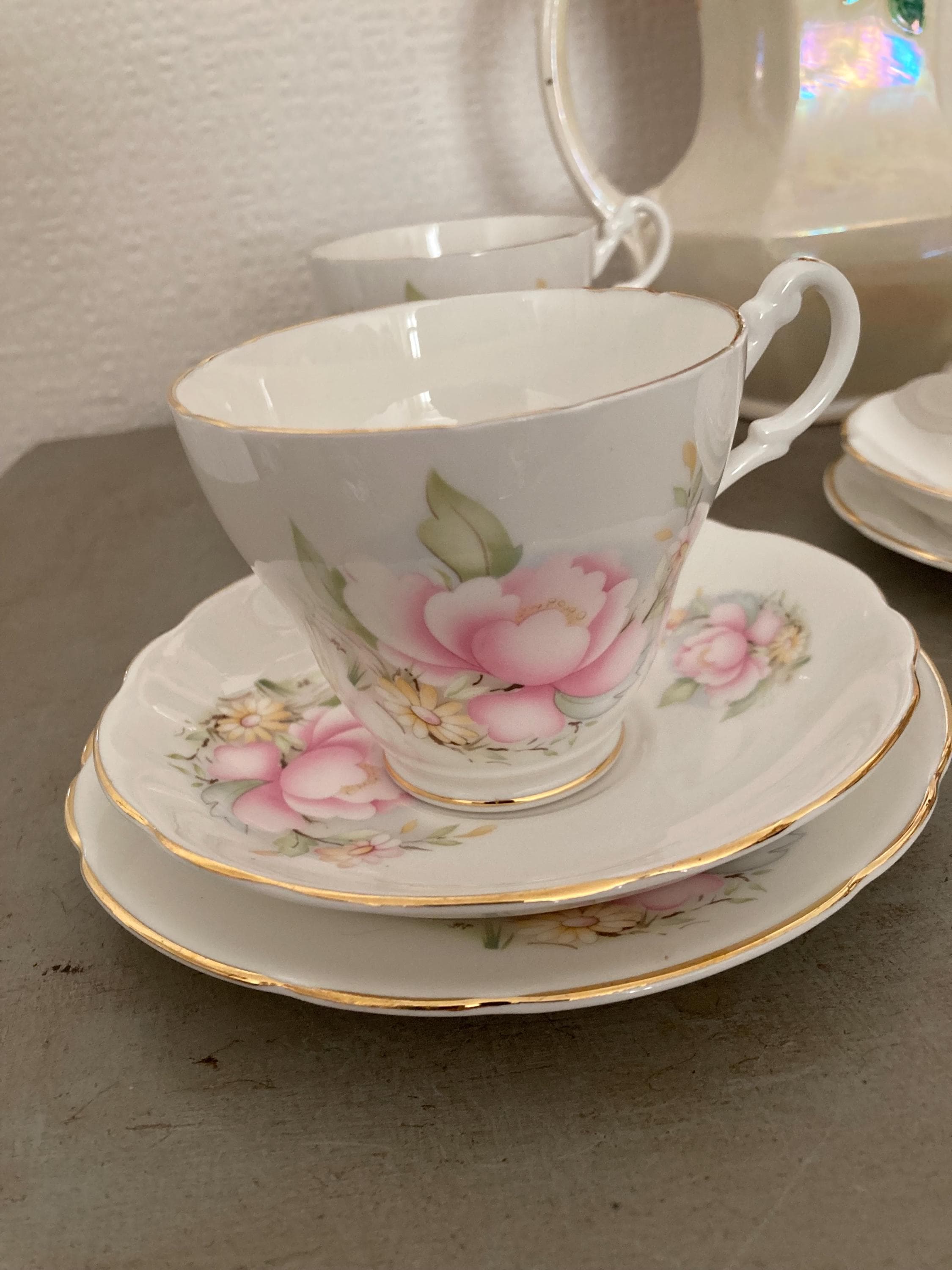 Royal Stuart Bone China Tea Cup ,saucer and Plate Vintage Trio