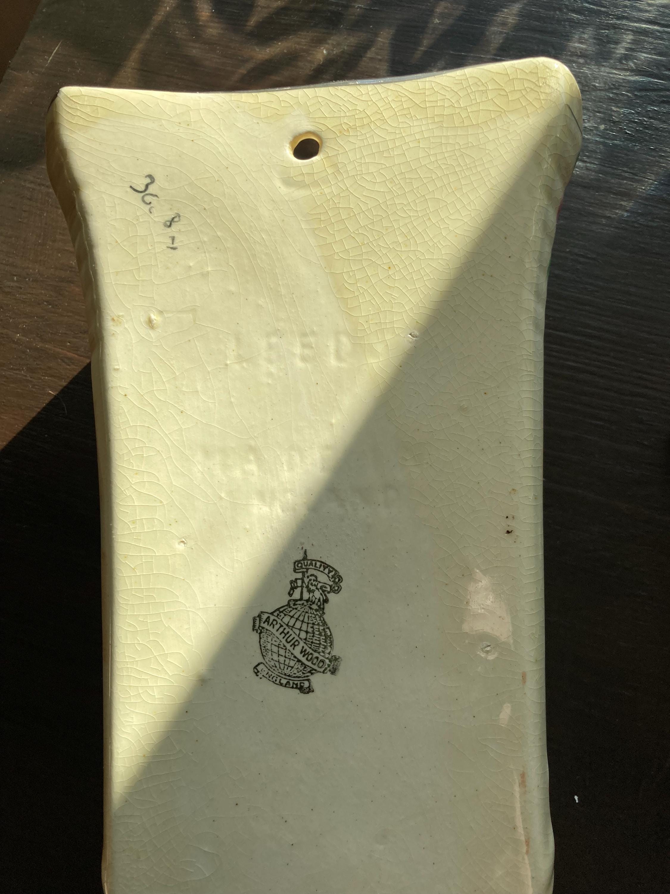 Arthur Wood & Sons Ceramic Wall Pockets, Victorian Decor, Art Deco