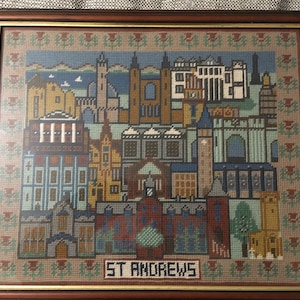 Needle Point  Tapestry Framed picture of St Andrews