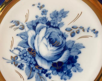 人気商品の中古品・新品・未使用品 Plate Decorative Cobalt Real 25 Roses Blue Plate ,display Cm ミニカー
