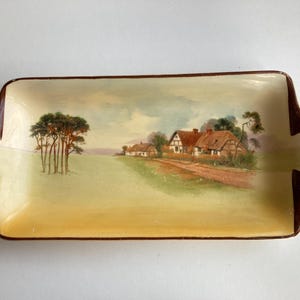 Royal Doulton Seriesware Plate D4987 English Cottage Scene 1930s  Antique Decorative Collectible Plate Thanks giving gift